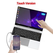 포터블 모니터 15.6inch 풀 HD 휴대용 내장 키보드 및 마우스 samsung dex macbook por pc 하위 디스플레이 서브 모니터, 터치 버전