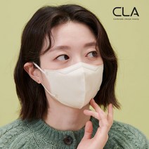 CLA 슬림핏 대형(남성권장) 새부리형 2D 컬러 국산 4중 MB필터 마스크, 25매입, 1개, 크림베이지
