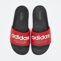 아디다스 ADIDAS 아딜렛 컴포트슬라이드 로고 스포츠슬리퍼_레드