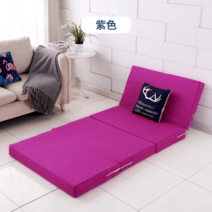 싱글 접이식 매트리스토퍼 단단 3단 수면 바닥 자취 라텍스 침대 1인용, 1.8m*2m(10cm 두께), 소프트퍼플(색상)