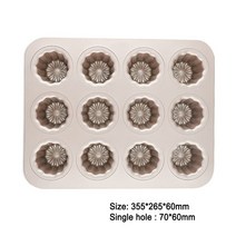 6/12 컵 비 스틱 Cannele Bordelais 플루트 금형 케이크 팬 컵케익 머핀 베이킹 트레이 홈 주방 요리 DIY 도구, [02] 12 Cups