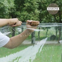 Makone 상표등록 베란다 현관 pvc 반투명 방풍 비닐 투명비닐천막, 0.5mm 투명 pvc 2.4 * 3m