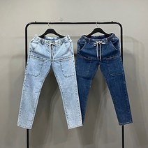 맨스토리 [S/S기획] S-2XL남자 워싱 포켓 절개스판 밴딩 데님팬츠