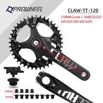 크랭크 암 구동계 브라켓 스프라켓 프로휠 스노우 바이크 170mm 32t34t36t38t40t42t 체인링(바텀 브래킷 포함) bb100120mm 팻 자전거 셋, claw-tt-120, 42톤