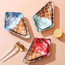 Creative Lovely Ice Cream Home Trinket Dish Ceramic partty Cake Dessert Dish porcelain Soy Sauc, Green