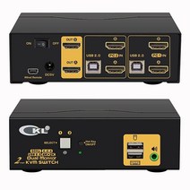 2 포트 듀얼 모니터 KVM 스위치 HDMI 4K@60Hz YUV 4:4:4 오디오 출력 및 USB 2.0 HUB CKL-922HUA-2 포함