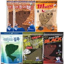 [무료배송]아쿠아베스트 세트1 총6개 (아쿠아텍2 2개+김밥+블랙+블루+찐버거)떡밥 어분 글루텐 집어제