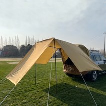 차박텐트 도킹텐트 차량텐트 우레탄창 차박용, 브라운 + 철 파이프 + 인클로저 3종 세트