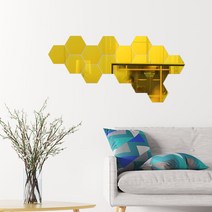 골드 아크릴벽거울 욕실거울 화장대거울 부착식 16개, 본상품선택