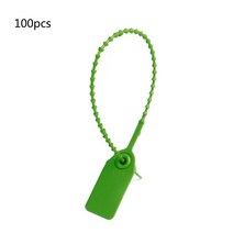 100pcs 일회용 플라스틱 풀 - 인테리어 보안 씰 서명 번호가 매겨진 자체 잠금, 녹색