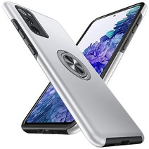 Anqrp 히든 시리즈 갤럭시 S20 FE 케이스 5G 열 방출 낙하 방지 킥스탠드 360° 메탈 링 4.8m15피트 군용 등급 충격 폰 삼성 6.5인치용 블랙, Silver