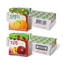 서울우유 자두나무 오렌지나무 과일주스 48입 2박스, 오렌지나무/자두나무 150ml 24입+24입 (2박스)