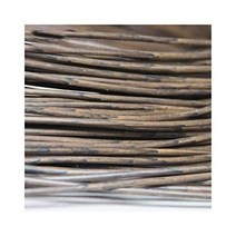 Queenbox 500g(70m) Synthetic Rattan Weaving Material 3mm Width Solid Round Plastic PE for Knit Repai, 02 Dark Coffee Wood Grain