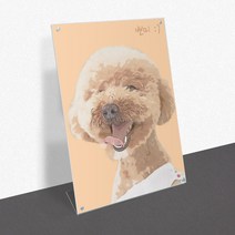 모노치 반려동물 초상화 강아지 고양이 그림 탁상액자 무지개다리 추모 생일파티 선물, A4 (210x297mm), 05. L타입 자석