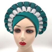 유행 아프리카 이슬람 터번 모자 공간 레이어 히잡 스카프 인도 머리 랩 Turbante