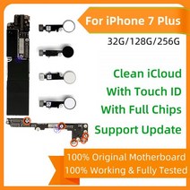 100% 원래 아이폰 7 플러스 마더 보드/아니 터치 id에 대 한 잠금 해제 Iphone7 플러스 메인 보드 플레이트, 04 128G Silver Touch ID