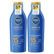 NIVEA SUN 보호&모이스처 선로션SPF15 보습선크림 자외선차단제 내수성 모든피부타입용 200ml 2개