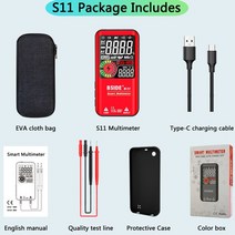 클램프 멀티 미터 디지털 테스터기 누설전류계 bside 9999 t-rms 컬러 dc, p11-r