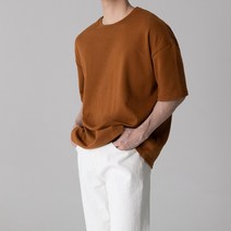 오나크 남성 여성 오버핏 봄 여름 라운드 반팔 티셔츠 커플 무지 반팔티 11color
