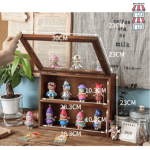 빈티지 앤틱 우드 2단 목재 3단 유리문 장식장 진열장, 옵션1