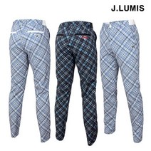 에코골프 제이루미스 JML11802 남성 이중체크 프린트 허리밴드 스판바지