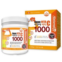 Naturalize 아쿠아비타C1000 200g 물에잘녹는워터솔루블파우더 순도99.9% 항산화 하루2번 상큼오렌지맛 캐나다완제품, 1개