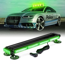 Xprite 66cm(26인치) COB LED 스트로브 루프탑 플래시 라이트 바 양면 위험 경고 신호등 비상 차량 건설 자동차 트럭 교통 보안 화이트 그린, Green