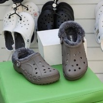 CROCS 크록스 겨울 털신 겨울크록스 털크록스 방한슬리퍼 방한화 겨울신발 슬리퍼 운동화, M6=38, 브라운/그레이