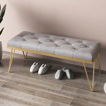 골드 패브릭 현관의자 벤치의자 벤치쇼파 벨벳 수납장, 120cm, 120cm 그레이