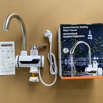가정용전기보일러 전기 순간온수기 주방 수도꼭지 110v 220v 스테인레스 스틸 tankless 난방 수도꼭지 디지털 디스플레이 돼지꼬리히터 대체 심야 전기온수기 상향식, 하얀, 나는 플러그