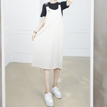 멜빵 데일리 스판 롱 원피스 캐쥬얼 어깨