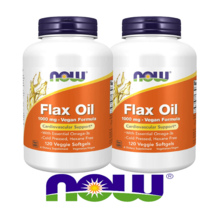 나우 HI-LIGNAN 식물성 비건 냉압착 flax seed 아미씨오일 오메가3 1000mg 120베지캡슐, 2병