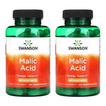스완슨 말산 Malic Acid 600mg 베지 100캡슐 x2통