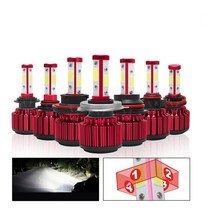 4300K 6000K 8000K 4면 led 디자인 Canbus LED 자동차 헤드 라이트 자동 LED 헤드 라이트 H4 H1 H7 H8 H9 H11 H16 2개 1세트, warm light(4300K)