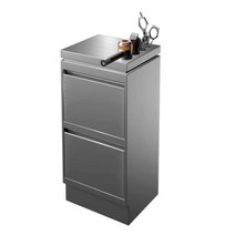 미용웨건 이동식카트 미용실 캐비넷 선반 수납장 헤어샵 바버샵 메이크업 도구 정리함, 플랫네구멍스테인레스스틸도구캐비닛실버