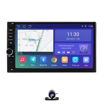 Octa Core 더블 2 DIN 자동차 스테레오 무선 카플레이 안드로이드 오토 7인치 HD 스크린 라디오 백업 카메라 GPS 네비게이션 블루투스 FM RDS 미러 링크 USB 4