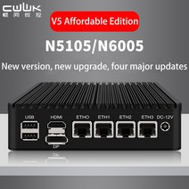 미니 PC 업그레이드 i226-V N5105/N6005 V5 소프트 호스트 PVE/ESXI 팬리스 에너지 절약 저렴한 에디션. 주식용 컴퓨터 호환, N6005-i226-V5, 16G RAM 128G SSD