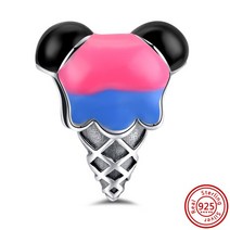 디지털사이니지 925 실버 전화 키오스크 우체국 커피 컵 스푼 매력 로켓 핸드 하트 아이 비즈 맞는 원래 판, 28 N364