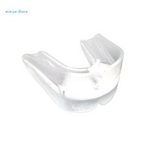 이갈이 마우스 가드 피스 스포츠 마우스 가드 양면 입 보호 치아 축구 레슬링 MMA 복싱용 사용하기 쉬, 03 transparent white