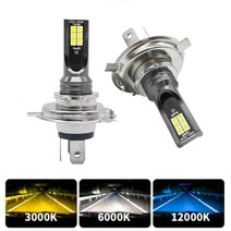 2Pcs 3030 H4 H7 LED 자동차 안개등 H11 H8 H9 H16JP H3 전조등 전구 9005 운전 램프 6000K 12V 24V, 06 H11, 01 12000K Ice Blue