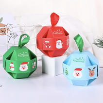 미니 캔디 루돌프 산타 양말 어린이집 눈사람 선물박스 크리스마스 종이상자, 그린