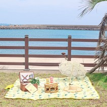 피크닉 돗자리 방수 대형(190x200) 4인용 폴더블 캠핑 LINSP, 큐트파인애플