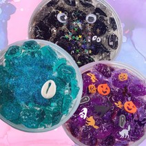 몽글팩토리 수제 DIY 크런치슬라임 오팔젬스톤 (오션 먼지요정 할로윈) 120ml, 할로윈