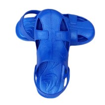 정전기 방지 슬리퍼 안전 신발 미끄럼 마사지 SPU 6 홀 두꺼운 밑창 남성 및 여성 여름 샌들, 01 Blue Sandals_04 42