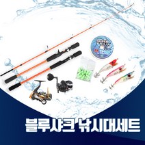 진물류 블루샤크 낚시대세트 문어 쭈꾸미 갑오징어 다운샷 선상 쭈꾸미세트 야광추 합사 스피닝릴 베이트릴, 16-A.베이트대+합사+베이트릴 우핸들+에기3종+야광추 25호(3개입)