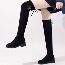 롱부츠 여성부츠 봄가을 통굽 리얼 가죽 롱부츠 슬립토 같은 플랫폼 가을 스판 슬림 올 봄