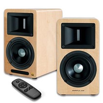 AIRPULSE 에어 펄스 A80 PINEWOOD (쌍) 액티브 스피커 고해상도 대응 Bluetooth 대응