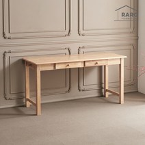 라로퍼니처 몬타 내추럴 1500 고무나무 원목 컴퓨터 책상 2인용 학생 서재 데스크, 단품