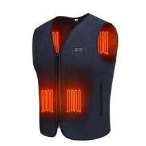 캠핑 겨울 온수 조끼 조정 가능한 온도 자체 난방 조끼 빨 USB 충전 조끼 전기 민소매 난방 자 켓, 02 파란_01 S