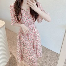 MOTRIA몬테리아 플라워원피스 여름 쉬폰원피스 반팔원피스